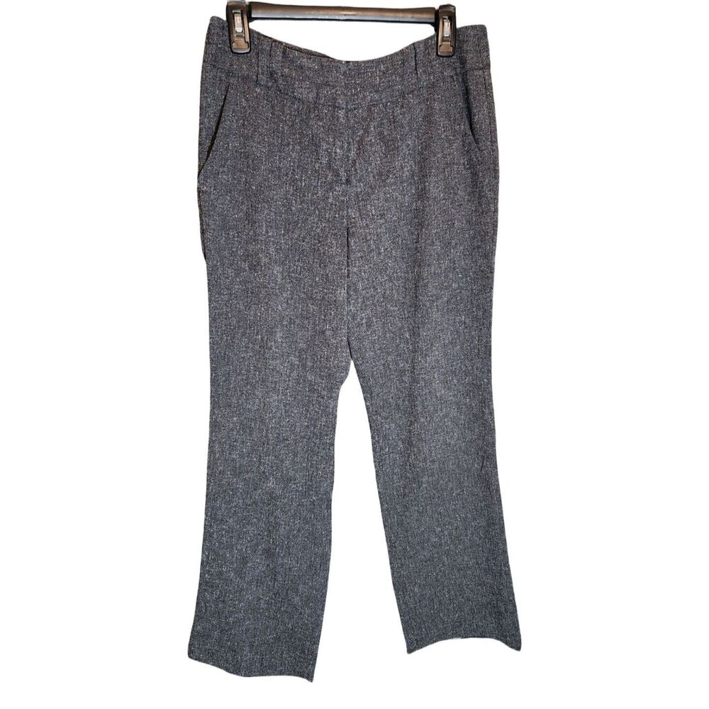 Larry Levine Grey Tweed Pinstripe Straight Leg Career Dress Pants